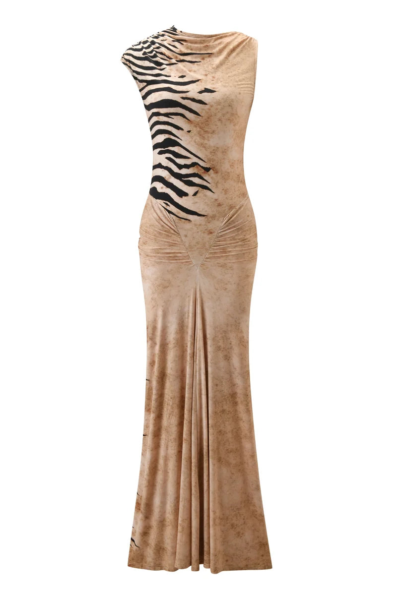 Sexy Tiger Maxi Elbise