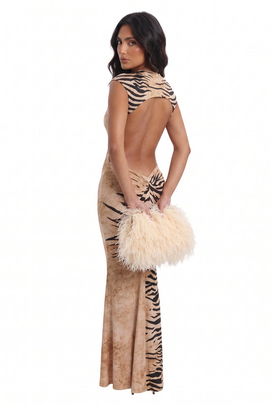 Sexy Tiger Maxi Elbise