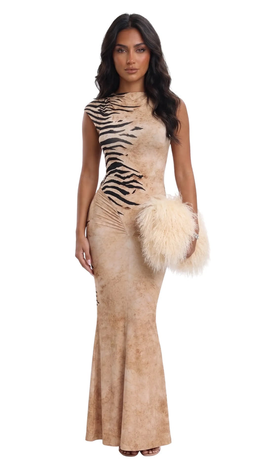Sexy Tiger Maxi Elbise